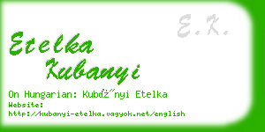 etelka kubanyi business card